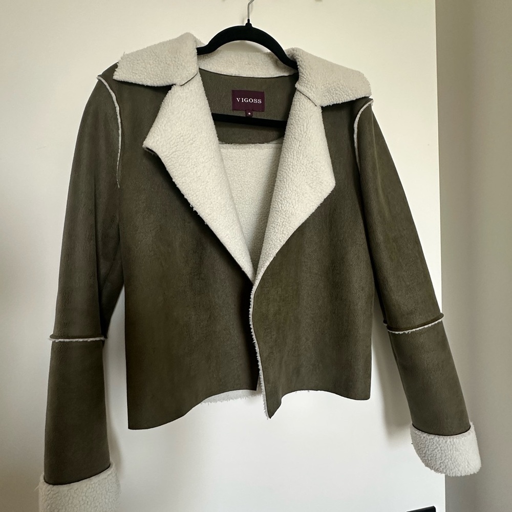 Vigoss Olive and Cream Teddy Jacket